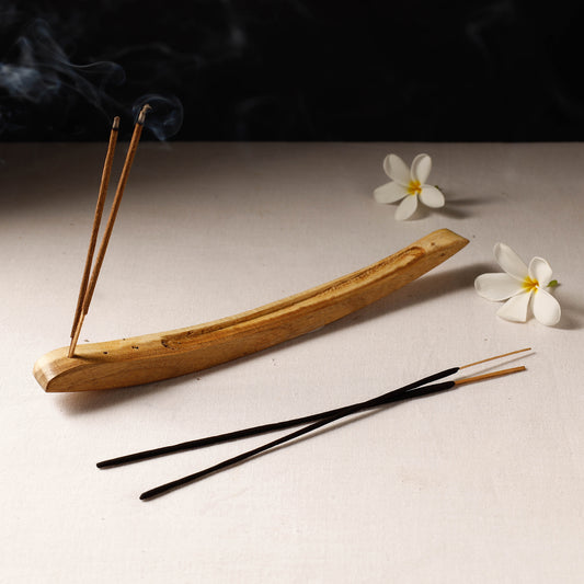 Hand Carved Teak Wooden Incense Stick Stand (1 X 10 In)