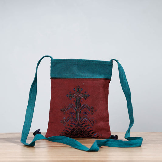 Brown - Soof Hand Embroidery Sling Bag