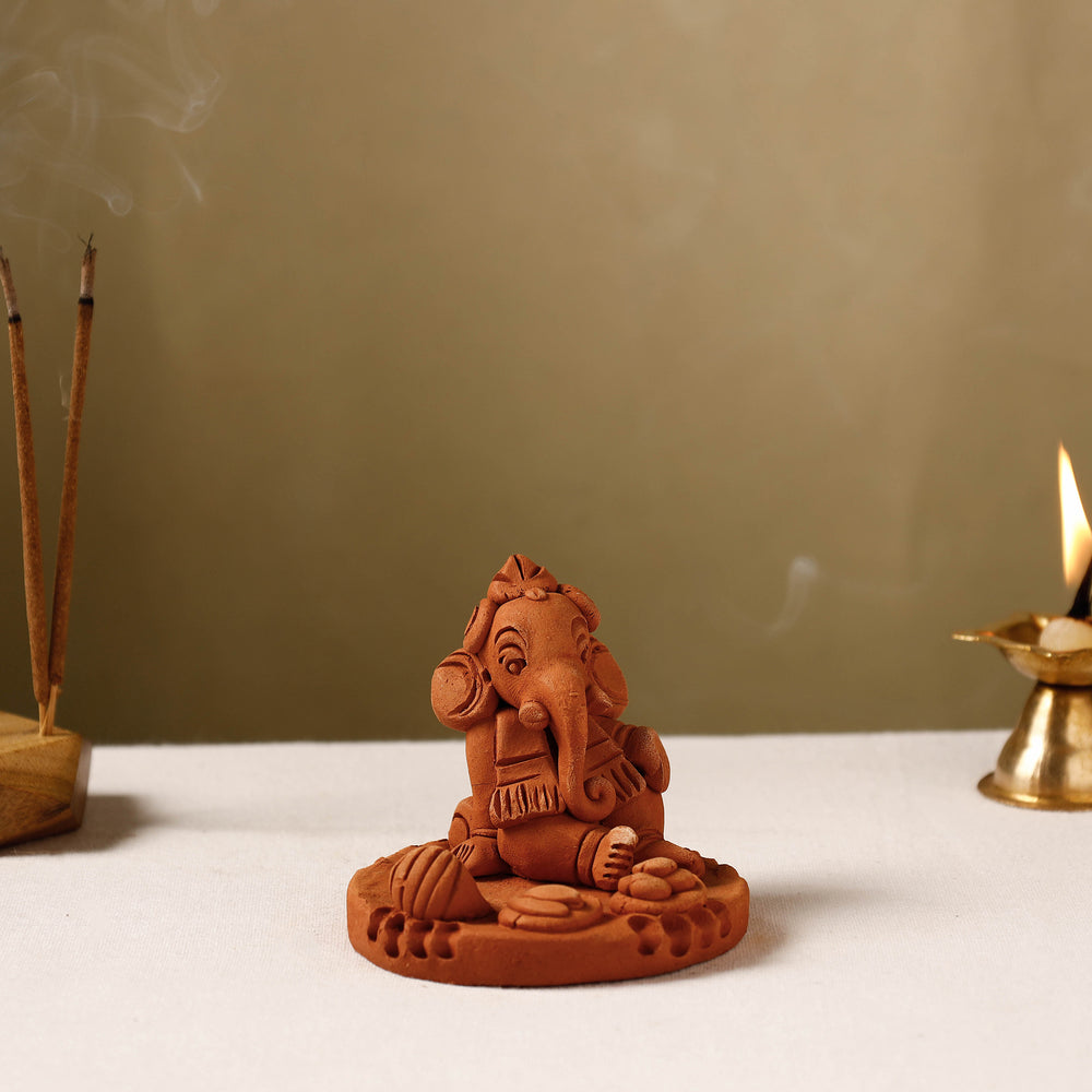 Ganesha - Handmade Terracotta God Idol (3 in)