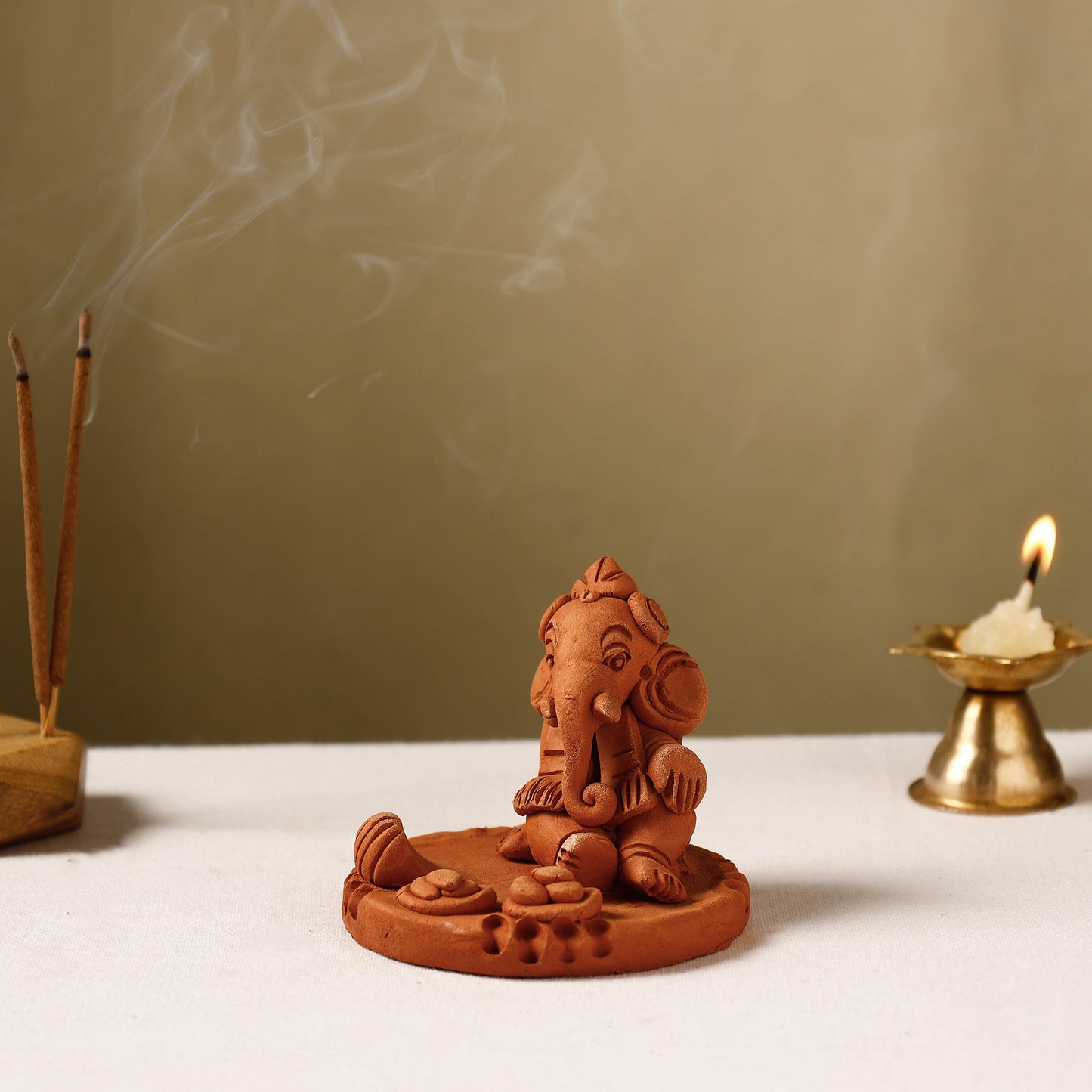 Ganesha - Handmade Terracotta God Idol (3 in)