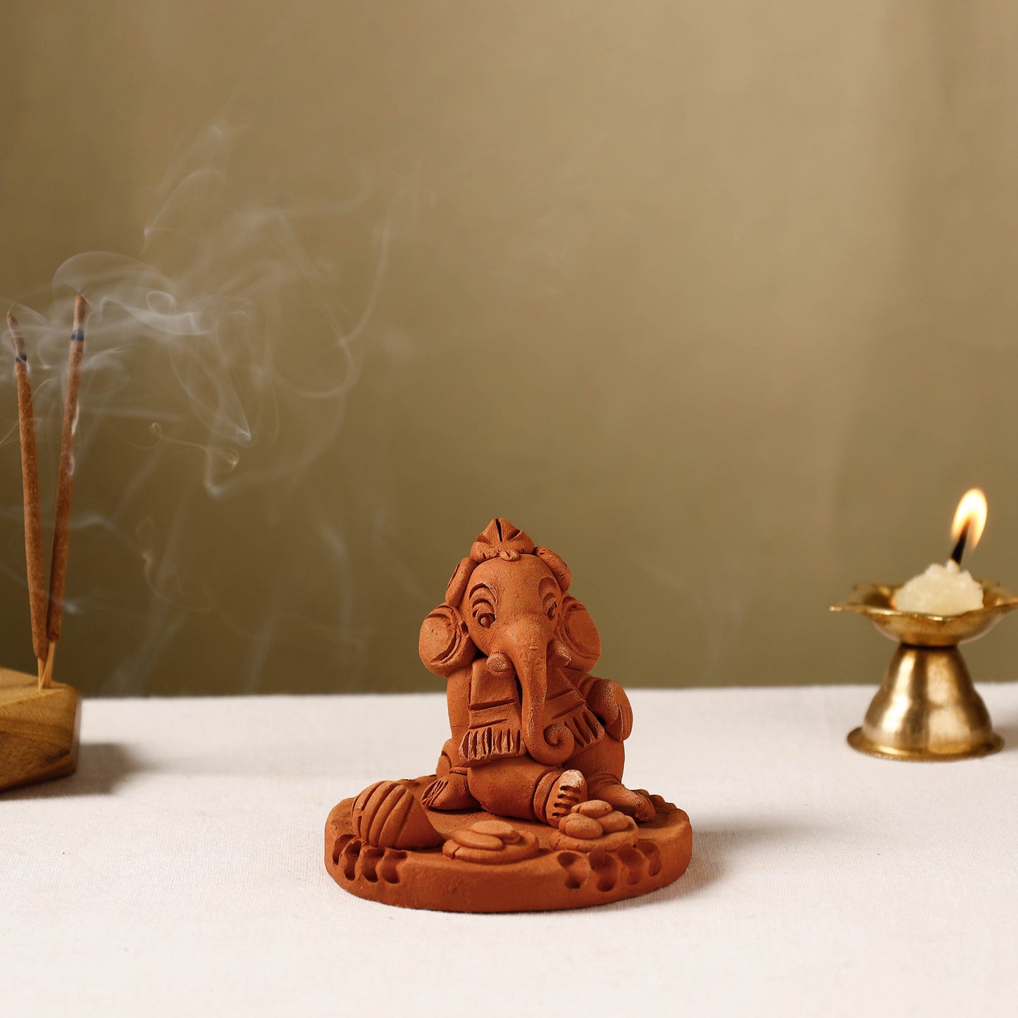 Ganesha - Handmade Terracotta God Idol (3 in)