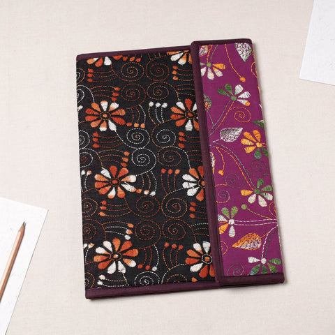 Black Bengal Kantha Work Handcrafted File Folder 
