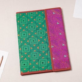 Green Bengal Kantha Work Handcrafted File Folder 