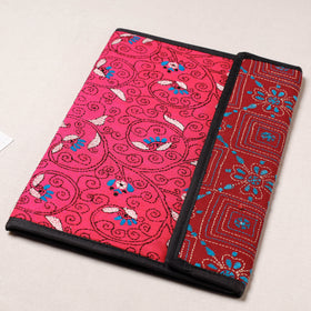 Pink Bengal Kantha Work Handcrafted File Folder 