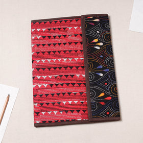 Red Bengal Kantha Work Handcrafted File Folder 