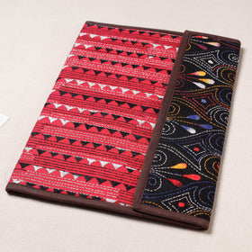 Red Bengal Kantha Work Handcrafted File Folder 