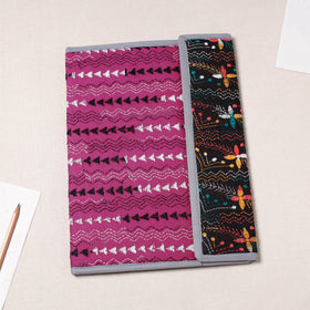 Pink Bengal Kantha Work Handcrafted File Folder 
