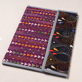 Purple Bengal Kantha Work Handcrafted File Folder 