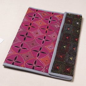Pink Bengal Kantha Work Handcrafted File Folder 