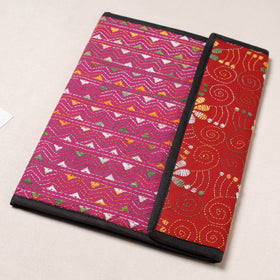 Pink Bengal Kantha Work Handcrafted File Folder 