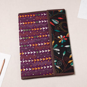 Purple Bengal Kantha Work Handcrafted File Folder 