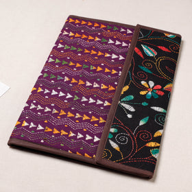 Purple Bengal Kantha Work Handcrafted File Folder 