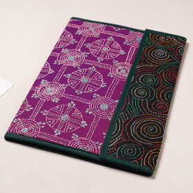 Purple Bengal Kantha Work Handcrafted File Folder 