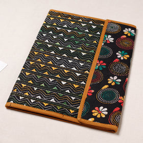 Black Bengal Kantha Work Handcrafted File Folder 
