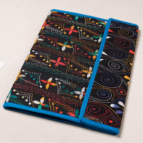 Black Bengal Kantha Work Handcrafted File Folder 
