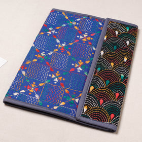 Blue Bengal Kantha Work Handcrafted File Folder 