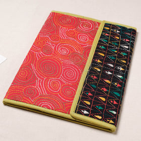 Red Bengal Kantha Work Handcrafted File Folder 