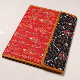 Red Bengal Kantha Work Handcrafted File Folder 