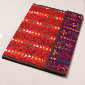 Red Bengal Kantha Work Handcrafted File Folder 