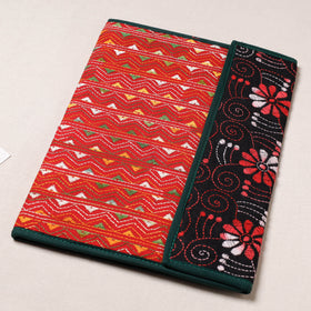 Red Bengal Kantha Work Handcrafted File Folder 