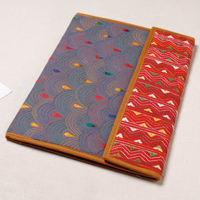 Grey Bengal Kantha Work Handcrafted File Folder 