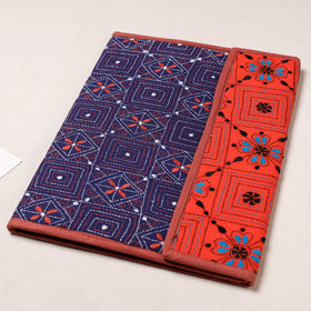 Blue Bengal Kantha Work Handcrafted File Folder 