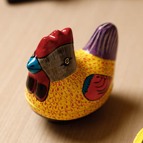 Cock - Kashmiri Handpainted Papier Mache Yellow Multipurpose Boxes (Set of 3 - Small, Medium, Large)