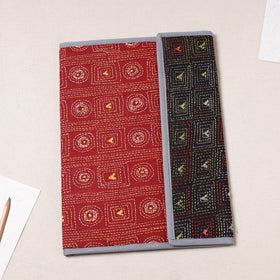 Red Bengal Kantha Work Handcrafted File Folder 