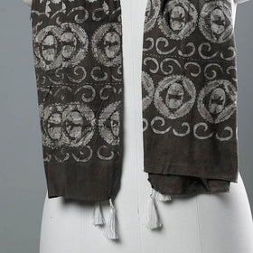 Buy Bagru Block Printed Tagai Work Cotton Stole with Tassels Online at iTokri.com