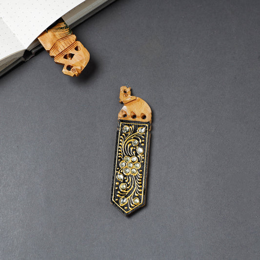 Handcrafted Kadam Wood Rajasthani Stone Work Bookmark