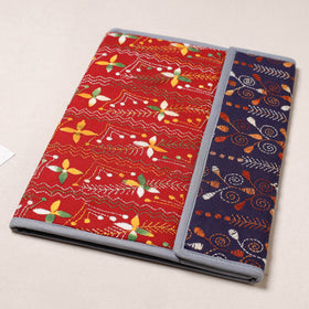 Red Bengal Kantha Work Handcrafted File Folder 