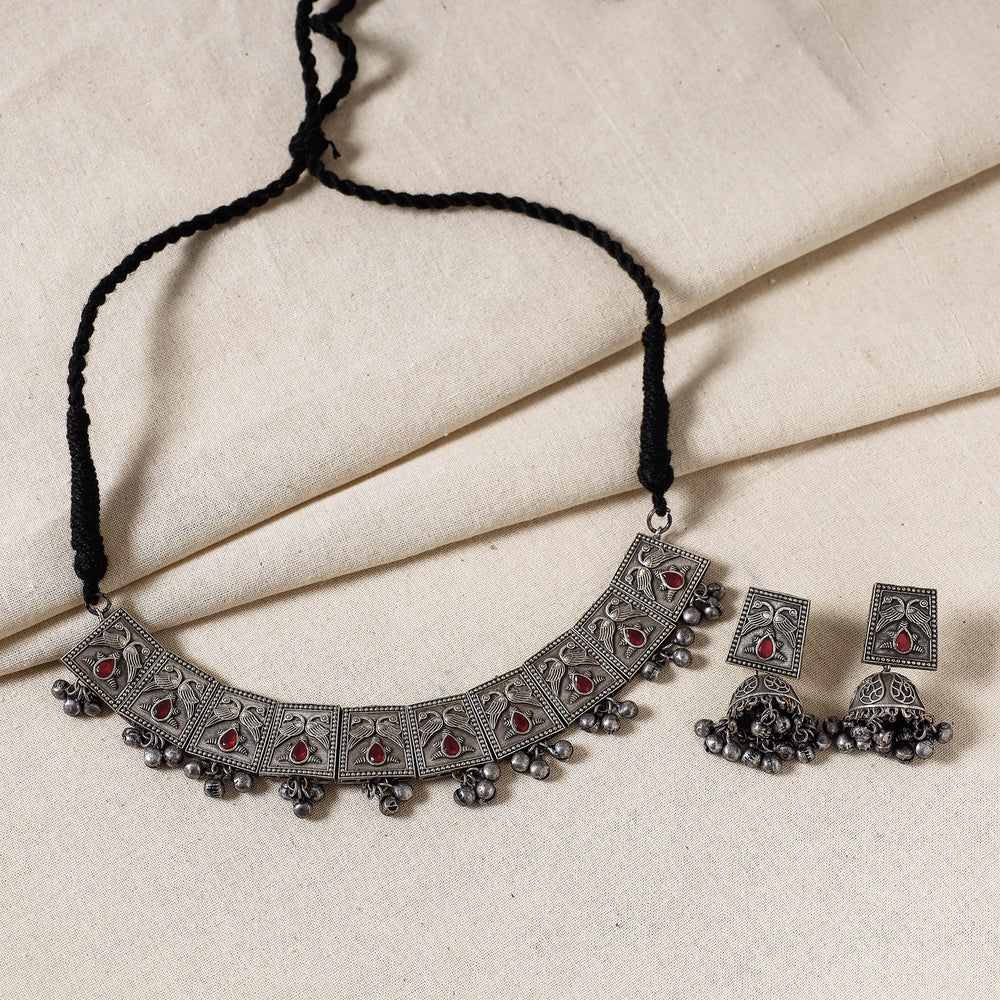 oxidised necklace set