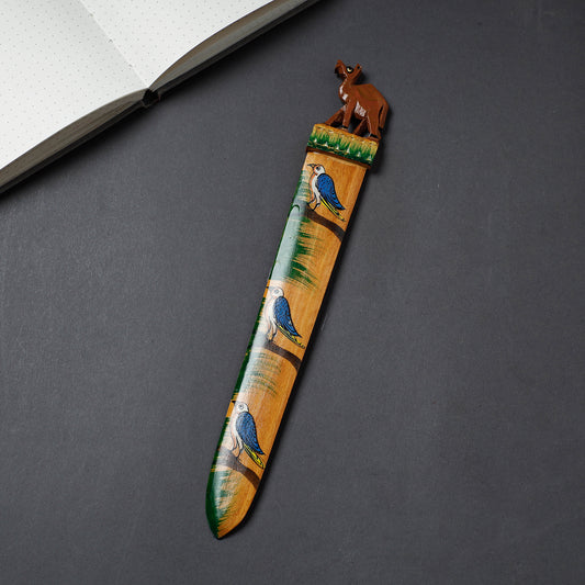 Handcrafted Kadam Wood Rajasthani Handpainted Paper Cutter/ Knife