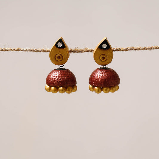 Bishnupur Handpainted Terracotta Jhumki Earrings