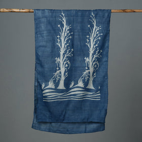 Buy Block Art Print Natural Dyed Tussar Silk Bindaas Stole