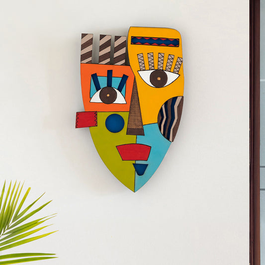 African Warrior Mask' Decorative Wall Decor Hanging (11 Inch, Hand-Painted)