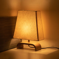 'Stacked Geometry' Decorative Wooden Table Lamp (13.1 Inches)