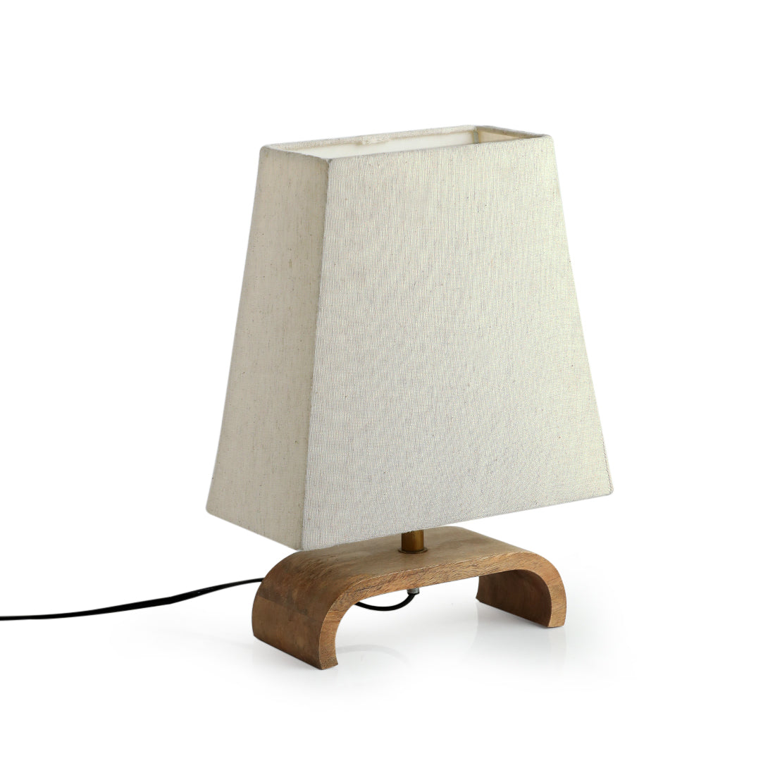 'Stacked Geometry' Decorative Wooden Table Lamp (13.1 Inches)