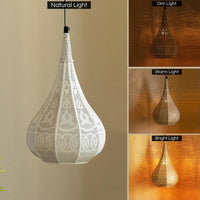 Moroccan Flame' Hand-Etched Hanging Pendant Lamp Shade (13.8 Inches, Iron, Matte Finish)