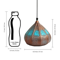 Moroccan Rustic' Hand-Etched Hanging Pendant Lamp Shade (8.6 Inches, Iron, Glossy Finish)