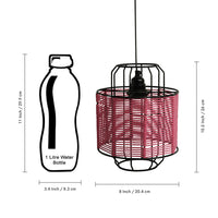 Cotton Weaved' Hanging Pendant Lamp Shade (10.2 Inches, Iron & Cotton Rope, Handwoven)