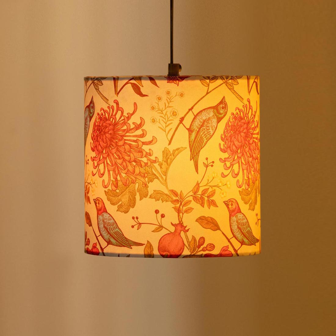 Chirping Birds' Hanging Pendant Lamp Shade (8.1 Inches, Handcrafted)