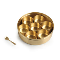 Brass Wooden Masala Box