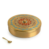 Brass Wooden Masala Box