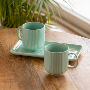 Ceramic Tea & Coffee Mugs with Tray