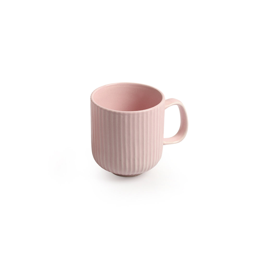 'Coral Reef' Glazed Studio Pottery Ceramic Tea & Coffee Mugs (Set of 2, 300 ml, Pink)