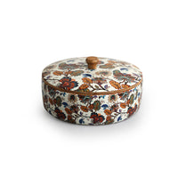 Floral Chronicles' Hand-Enamelled Chapati Box With Lid In Mango Wood (8.0 Inch, 1140 ml)