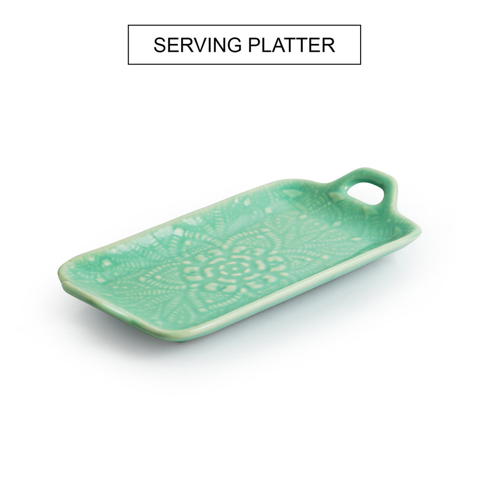 Hand Glazed Serving Platter Ceramic