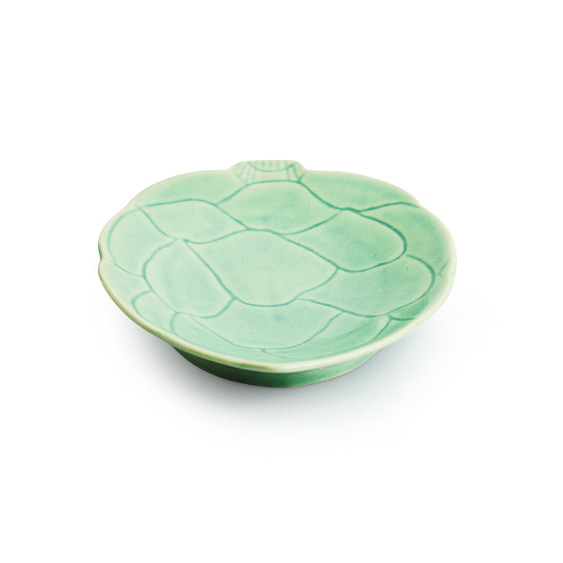 Caribbean Green' Hand Glazed Serving Platter In Ceramic (Set of 2, Microwave Safe, Hand-Etched)