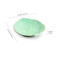 Caribbean Green' Hand Glazed Serving Platter In Ceramic (Set of 2, Microwave Safe, Hand-Etched)